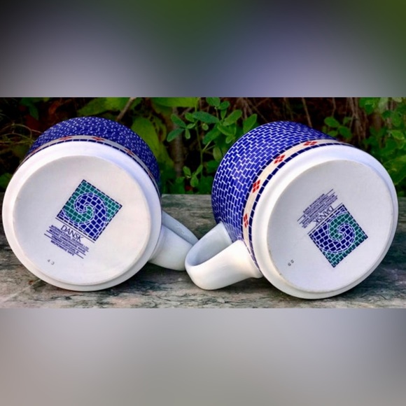 Vintage (Set of 2) Discontinued DANSK MOSAIC Wave (Waveless version) Flat Cups - Picture 3 of 10